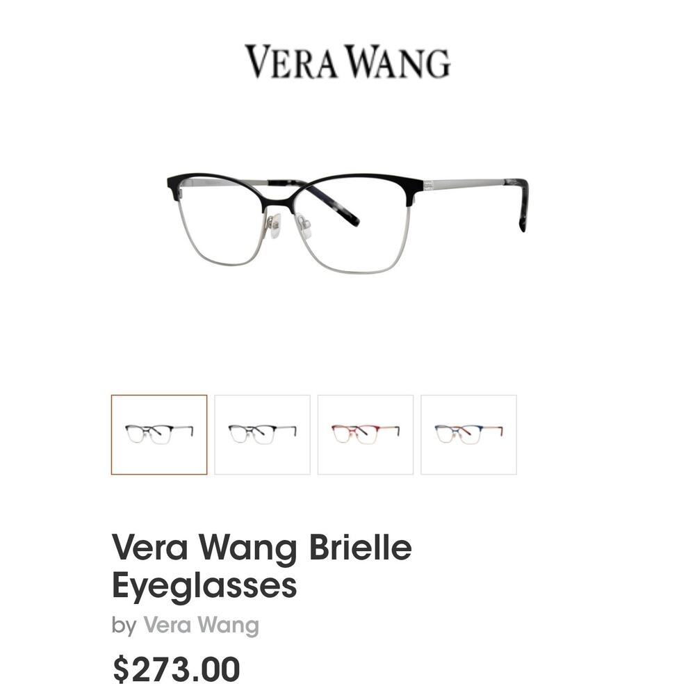 Vera Wang Brielle Eyeglasses Frames 52 16 140 Silvertone Rim $273